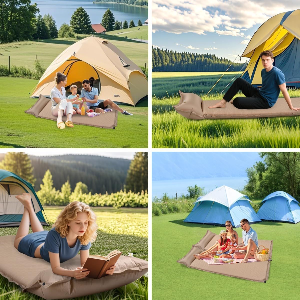 Anshine Sleeping Pad for Camping, Memory Foam Self Inflating Camping Sleeping Mats with Pillow, Easy Inflate & Deflate, Camping Mattress Pad with Pillow, for Hiking, Backpacking image number 5