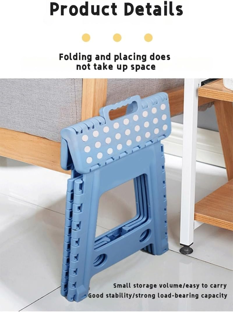 Folding Step Stool for Kids & Adults - Heavy Duty 150Kg Step Stool, 28Cm Tall Non-Slip Step Stool, Compact for Kitchen/Bathroom - Pink (LEHEGONGBA) image number 6