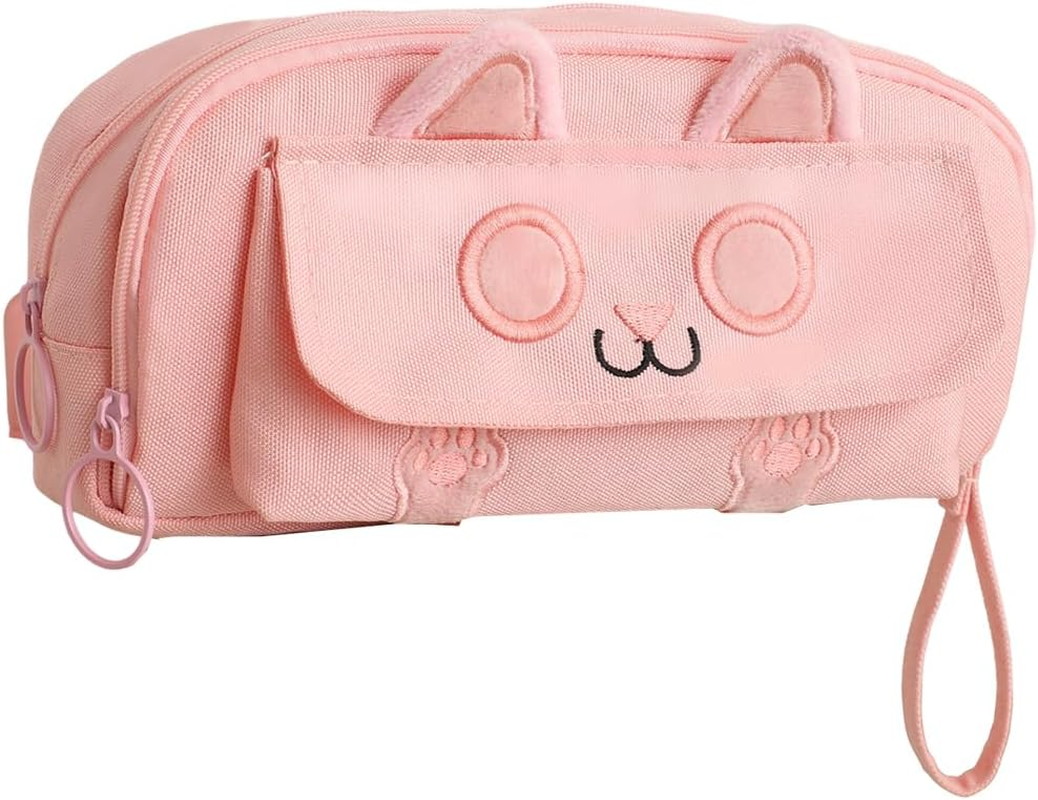 AIMALL Style Pencil Case for Boys & Girls - Multi-Function, Large Capacity, Simple Embroidered Design for Middle & High School Students, 8.26X4.33X3.14 Inches