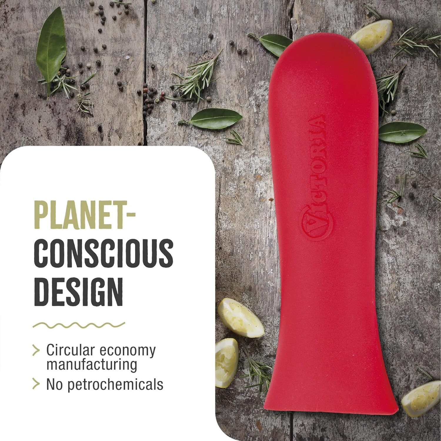 Victoria Silicone Cast Iron Handle Cover. for 10 to 12 Inch Skillets, Large, Red image number 4