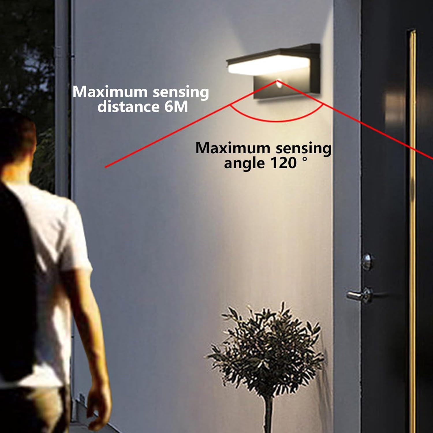 Solar Lights for Outdoor Use with Motion Sensor, LED Solar Wall Light Outdoor Warm White 3000 K, IPX5 Waterproof, 4 Light Modes, Super Bright Solar Lamp for Garden, Patio, Garage and Yard image number 2