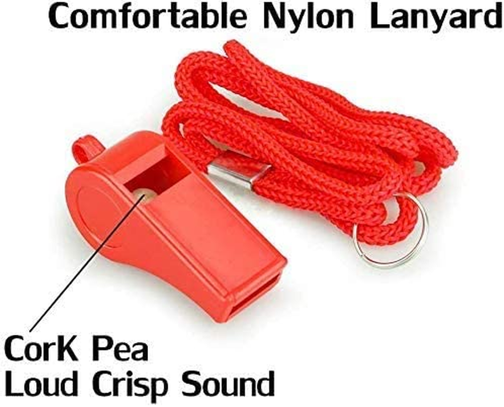 Whistle, Red Emergency Whistle with Lanyard, 2PCS Super Loud Plastic Whistles Perfect for Self-Defense, Lifeguard and Emergencies image number 5
