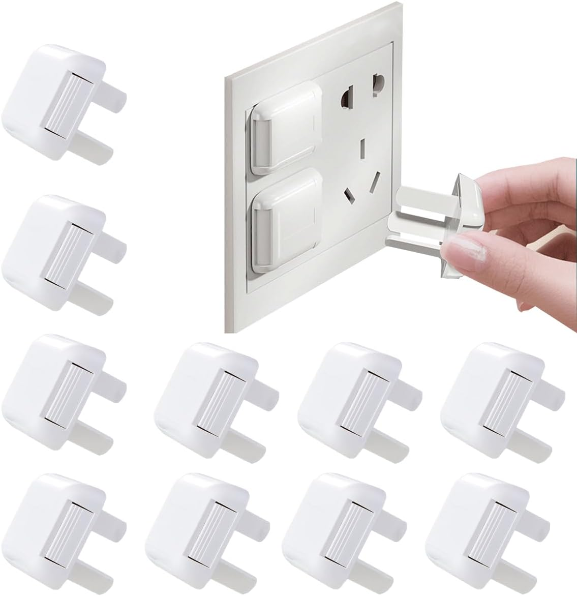 Chucai Outlet Covers 10-Pack, Baby Proofing Outlet Plug Covers AU 3-Prong, Socket Protector Cap to Prevent Your Child from Power Shock Hazard image number 3