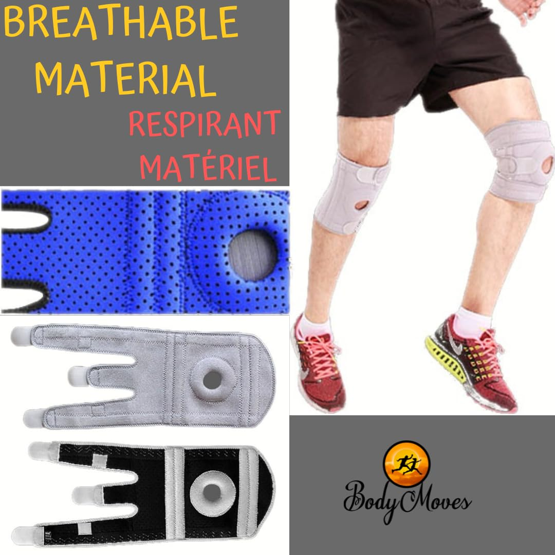 Bodymoves Kid'S Knee Brace Support plus Hot and Cold Ice Gel Pack for Stabilizing Patella Meniscus Tear Ligament Injury Prevention