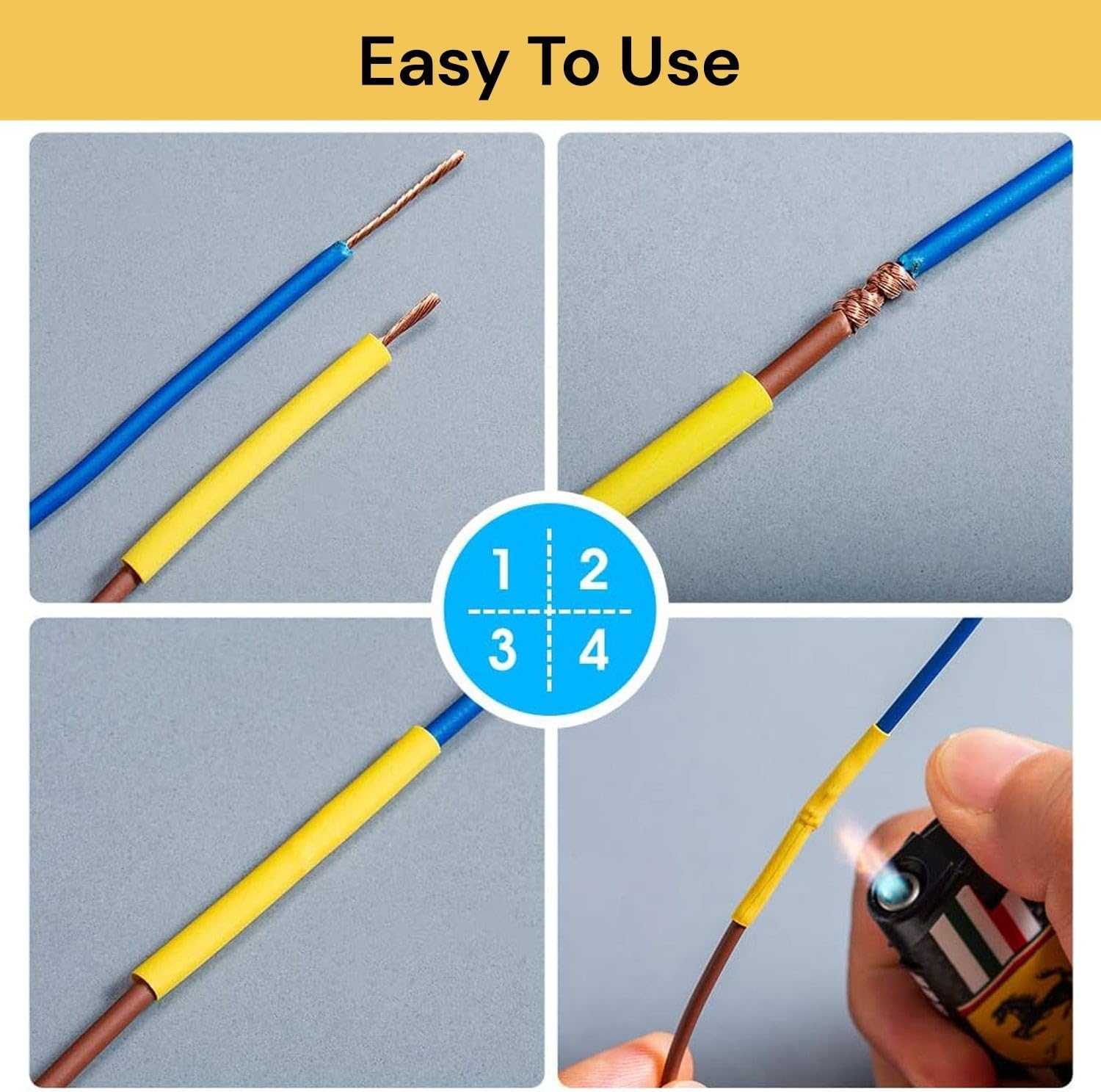 EZONEDEAL 164PCS Heat Shrink Tubings 2:1,Wire Cable Wrap Assortment Tube Sets Electric Insulation Heat Shrink Tube Kit image number 4