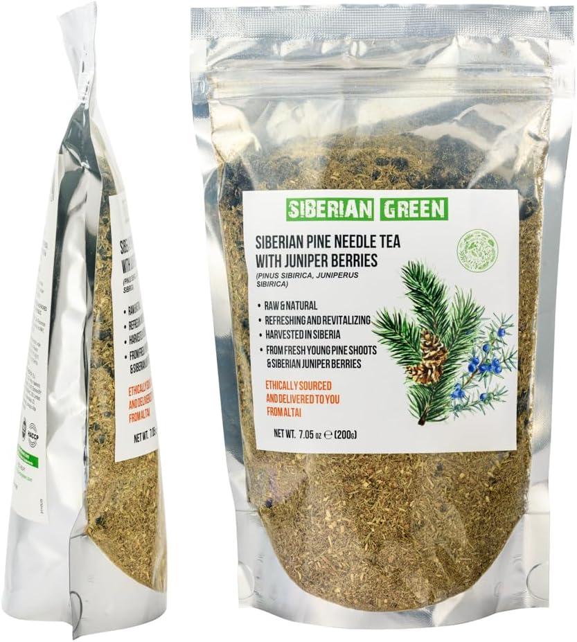 Siberian Green Pine Needle Tea Loose Powder 200G W Juniper Berries image number 4