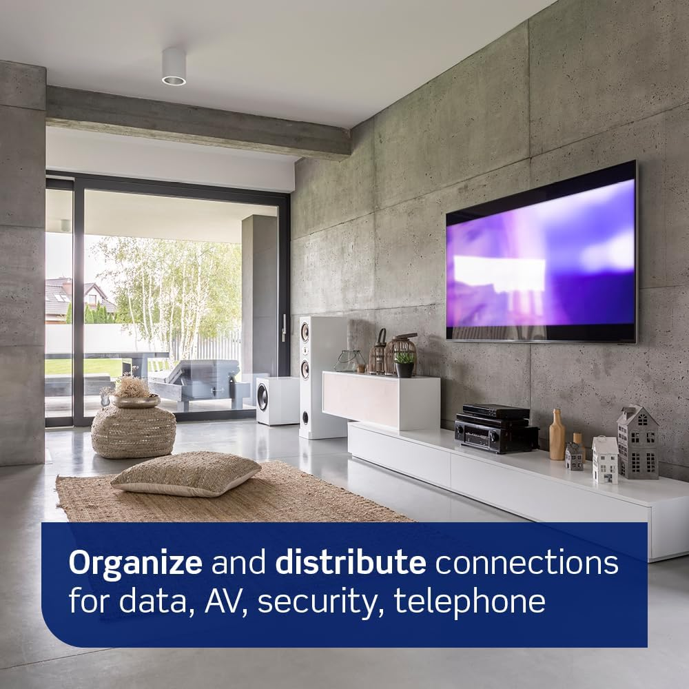 Leviton 14" Wireless Structured Media Center Vented Hinged Door Only - Plastic, White image number 5