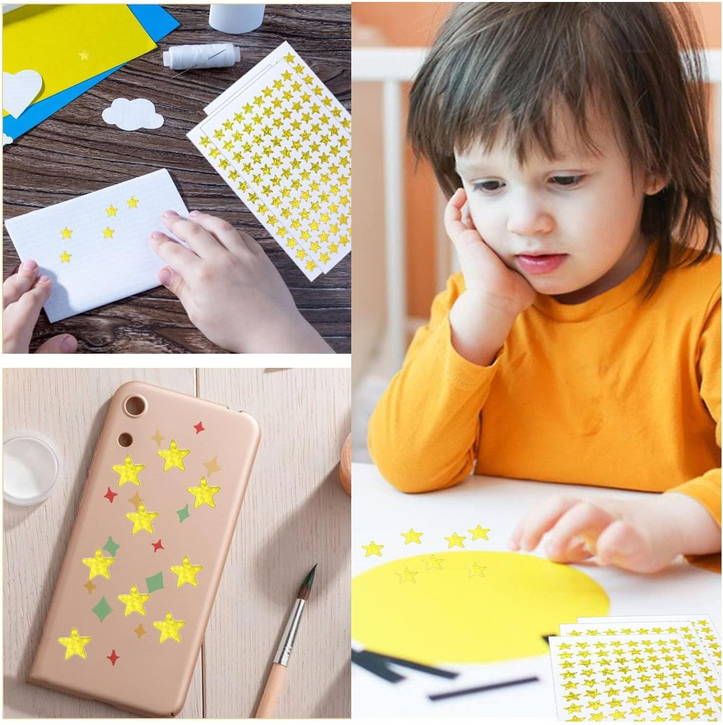 1620 Pack Star Stickers, Foil Gold Star Stickersr, 0.6" Diamete Small Foil Star Stickers, Small Foil Star Stickers for Kids Reward Home, School, Bar, DIY and Office Decoration (Gold) image number 4