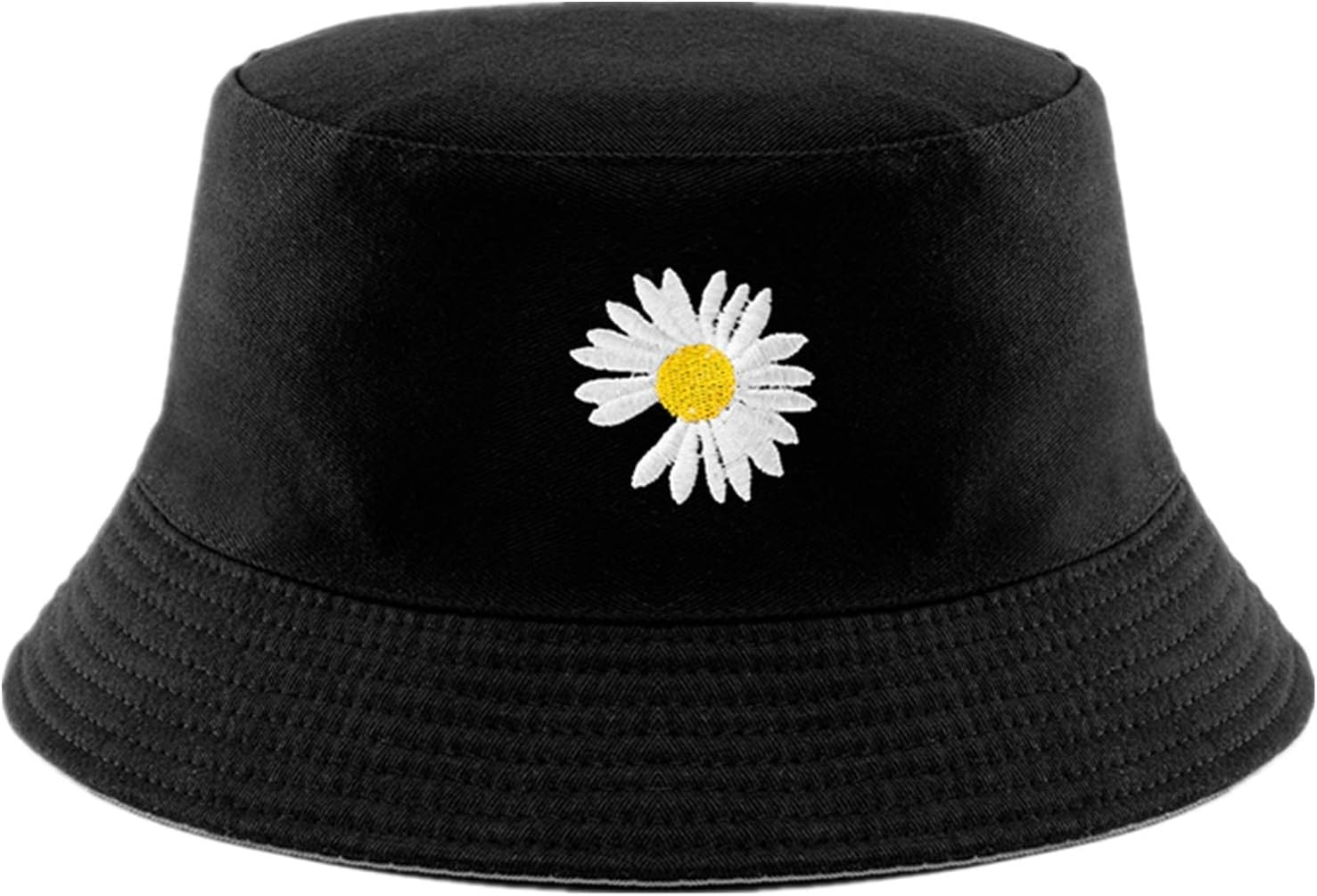 Flower Embroidery Hat Summer Travel Bucket Reversible Full Flower Beach Sun Hat Vistor Outdoor Cap