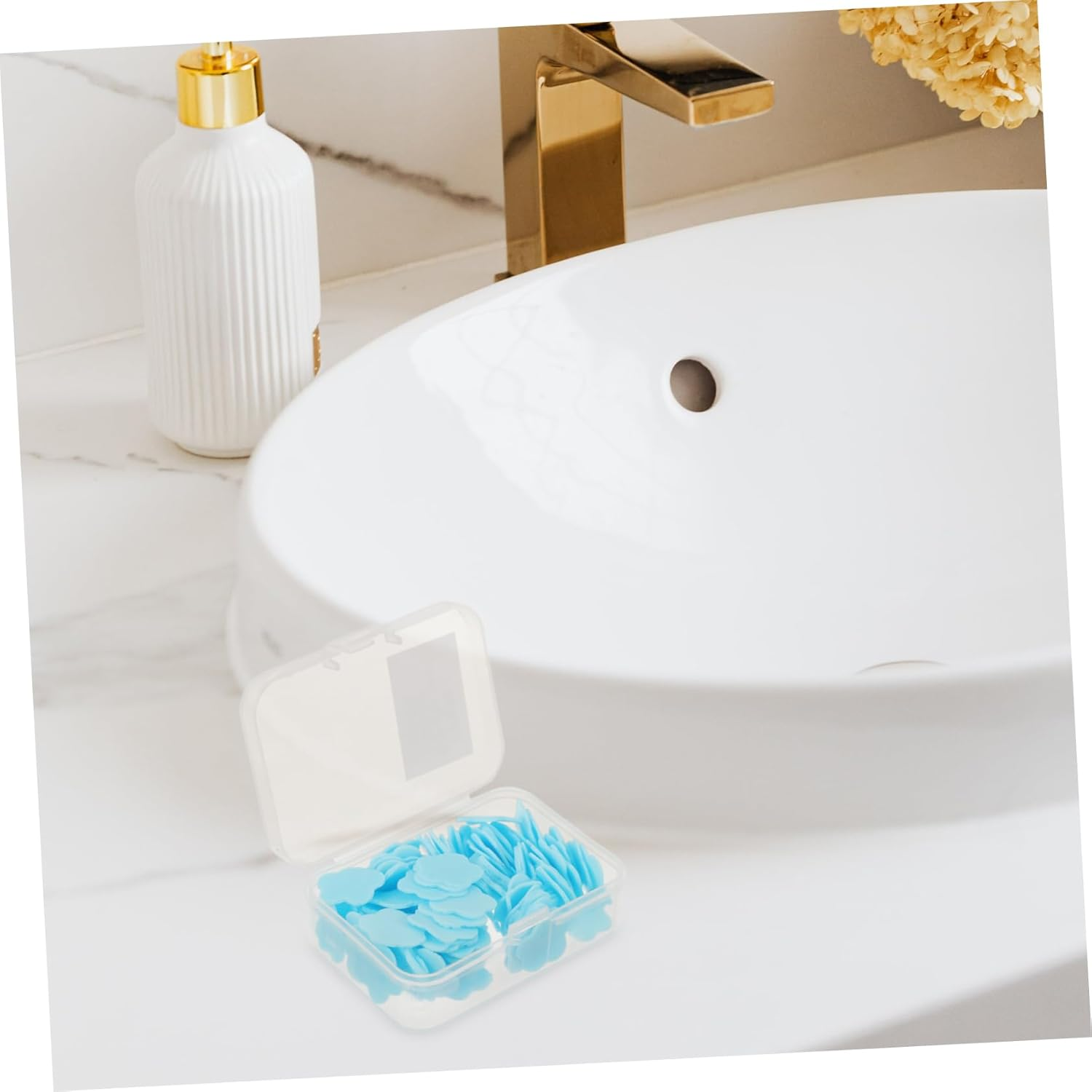 Sosoport Portable Travel Soap Sheets Mini Soap Slices for Hand Washing Blue Milk Scent 1 Box for Boys and Girls and Adults for Outdoor and Travel Use image number 3