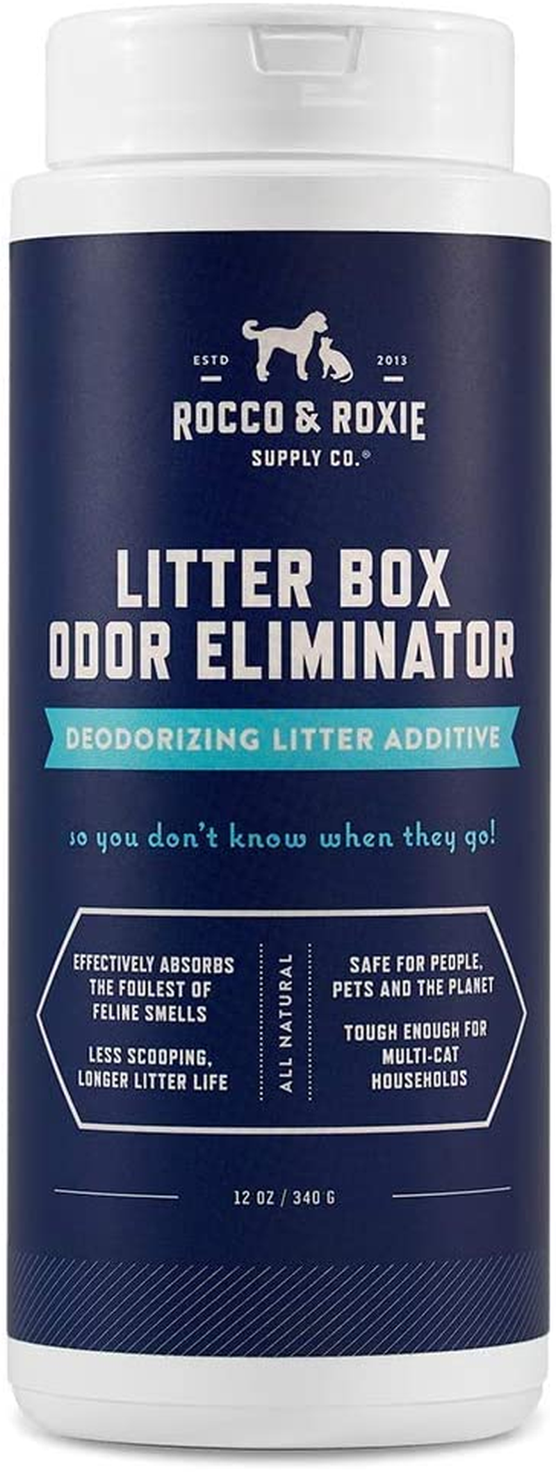 Rocco & Roxie Litter Box Odor Eliminator ? Best Natural Urine Deodorizer for Cat Litter Boxes ? You Wonft Need to Change the Cat Litter as Often ? Fresh Scent ? Safe for Kitty (12 Oz Bottle) image number 1