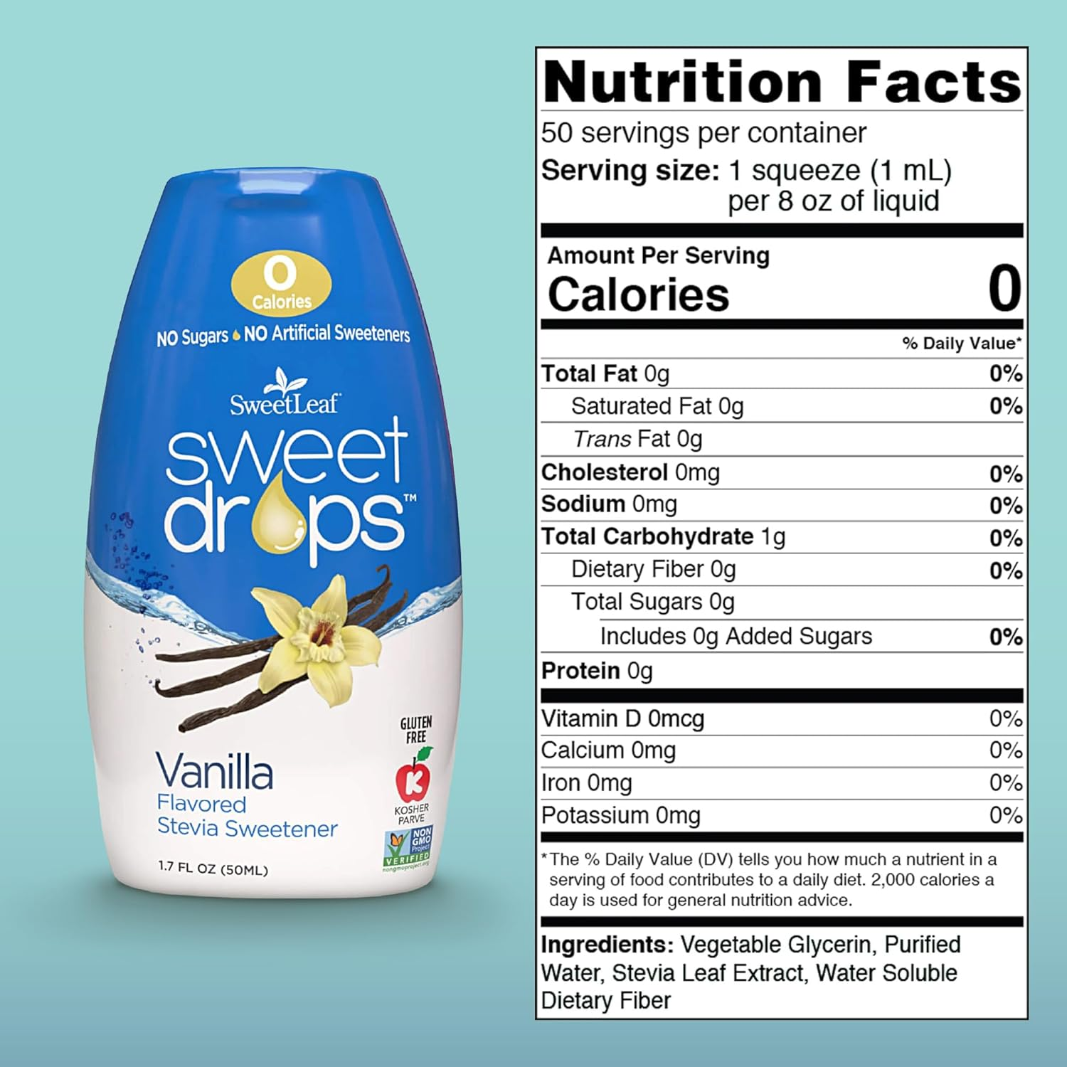 Sweetleaf Sweet Drops Vanilla Creme Stevia Liquid 50 Ml image number 5