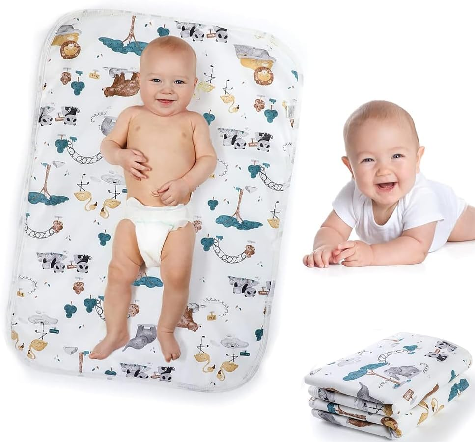4-Pack Waterproof Baby Changing Mats &ndash; Reusable Washable Diaper Changing Pads for Newborns, Infants & Toddlers, Ultra Absorbent Bed Pads for Baby and Kids (35&times;45Cm) image number 3