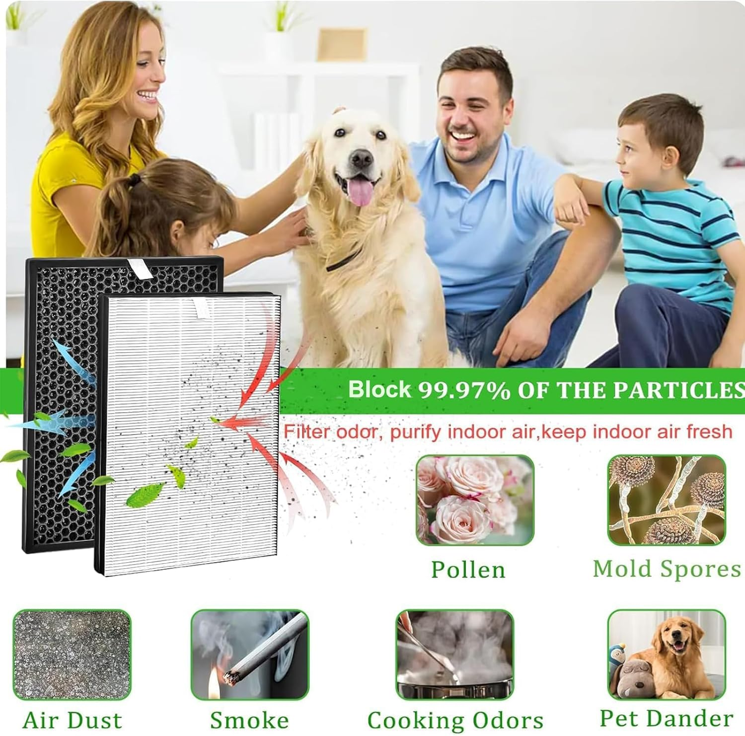 FY1410/FY1413 Replacment Filter,Compatible with for Philips 1000/1000I Air Purifier Series Replace AC1214 AC1215 AC1217 Ac2729,True HEPA & Activated Carbon Filter image number 3