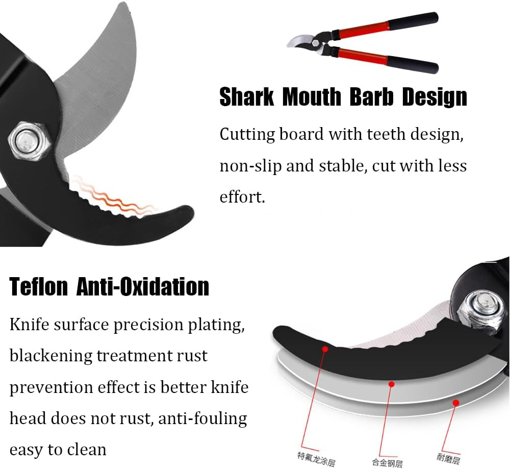 Heavy Duty Tree Pruning Shears Set, Used for Pruning Tree Branches with Labor-Saving and Durable Garden Shears, Used for Pruning Horticultural Plants, Flowers, and Trees image number 6