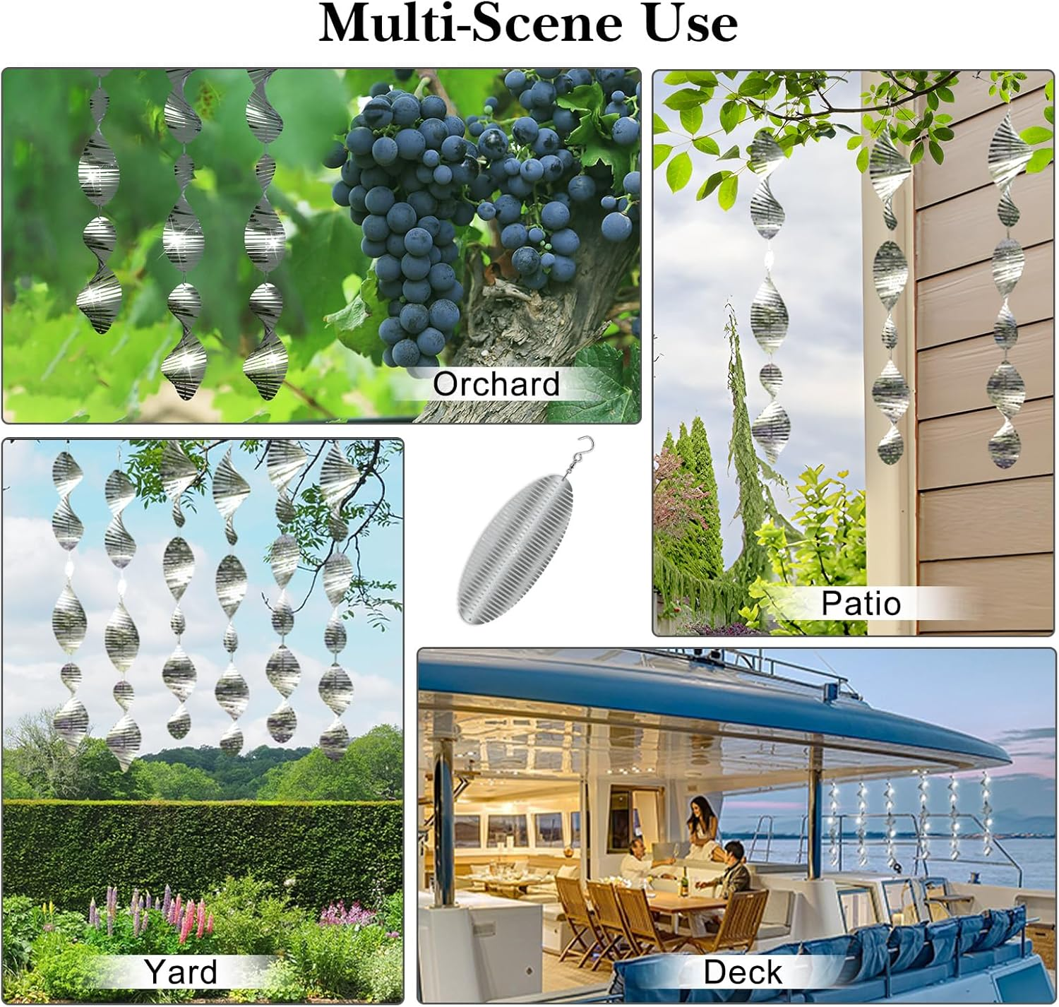 Bird Deterrents for outside Patio, Bird Scare Devices Set Highly Reflective 3D Wind Spinners Outdoor Garden Decor, Bird Reflectors to Keep Birds Away Window Roof Yard Orchards Deck 9 Discs 3 Pcs