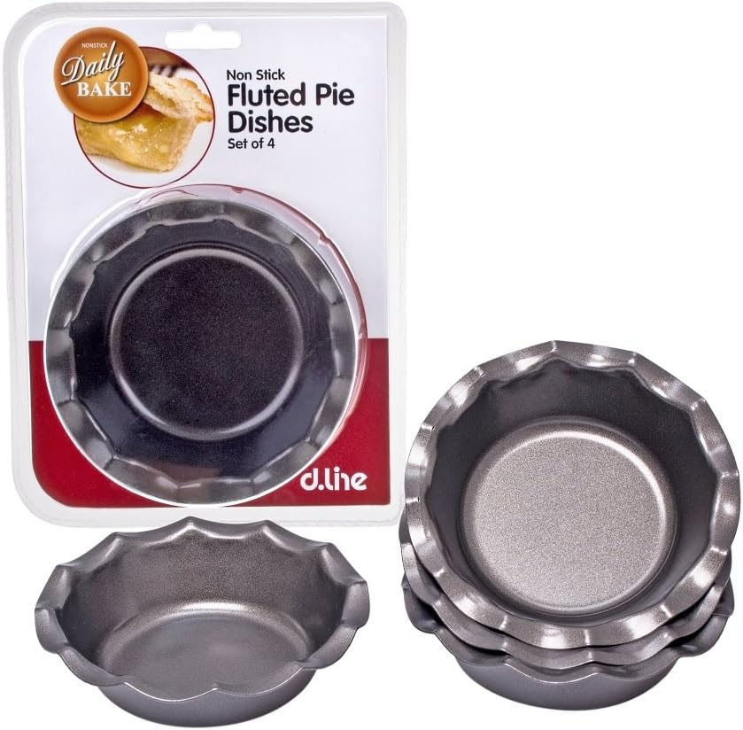 Daily Bake Non-Stick Fluted Pie Dish 12.5Cm Dia. X 3Cm Set 4