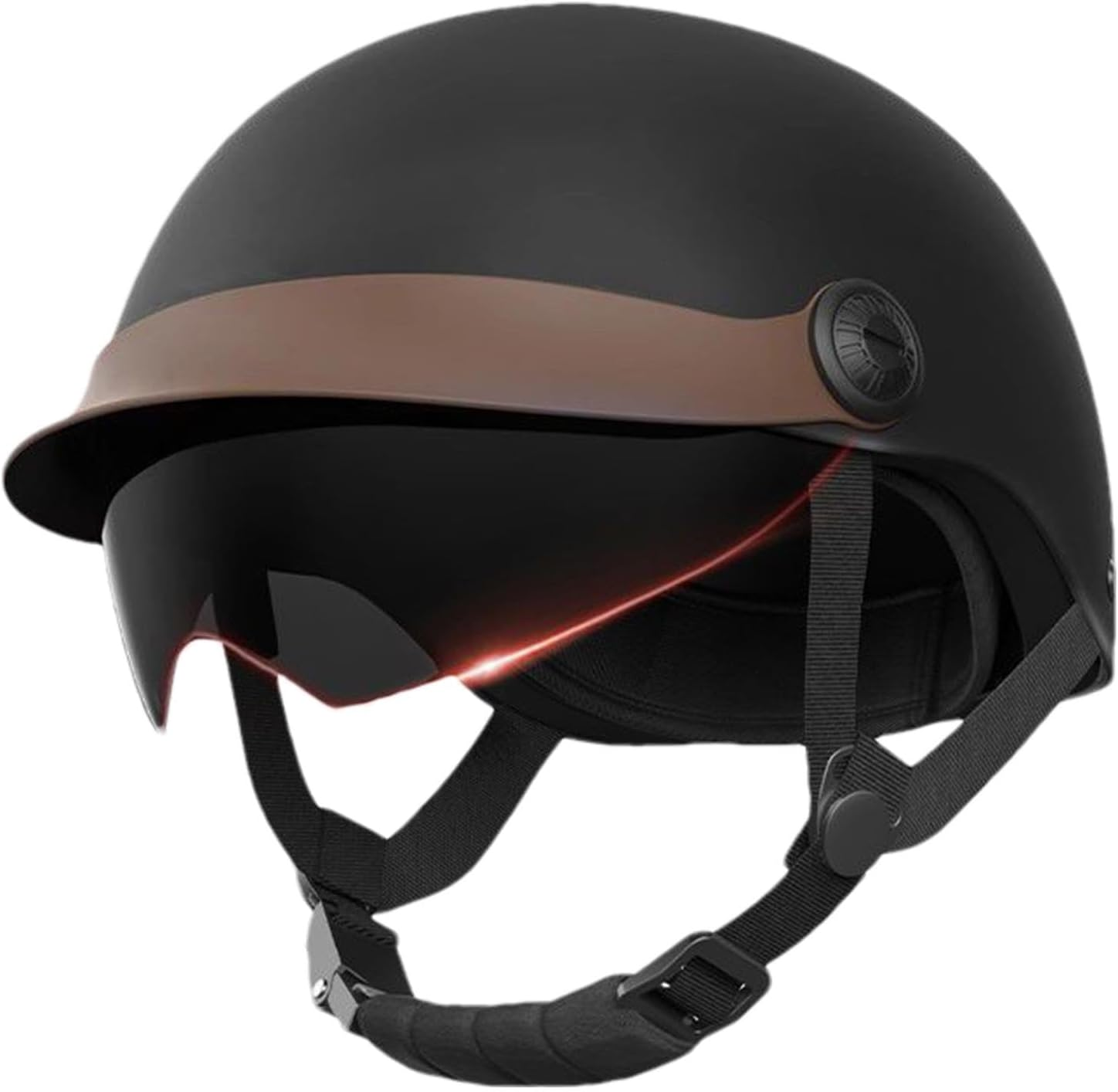 Adult Motorcycle Helmet, Open Face Helmet, Cruiser Scooter Hat, Sun Shield Helmet Hard Cap Motorcycle Safety Half Helmet Motorbike Sun Shield Cruiser Helmet Men Scooter Helmet Women