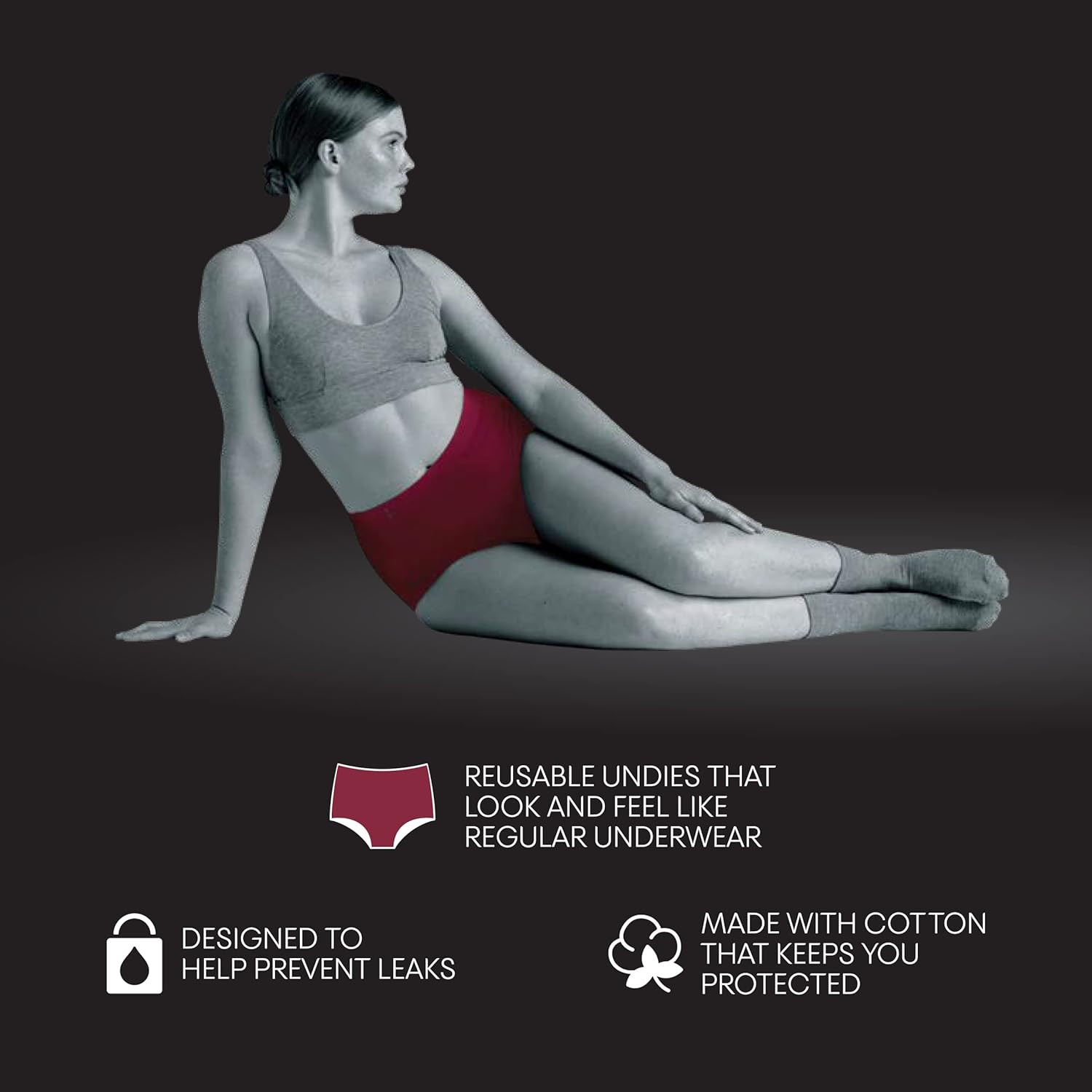 U by Kotex Thinx Period Underwear Ruby High Waisted Size 12 image number 4