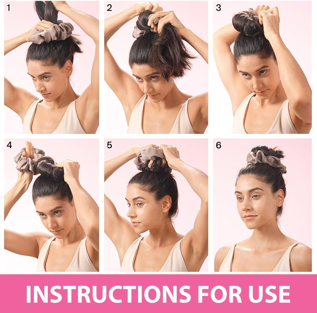 GXGM Heatless Curls, Soft Sleep Tie Scrunchie, Scrunchie a Rullo Senza Calore per Capelli Lunghi (A) image number 2