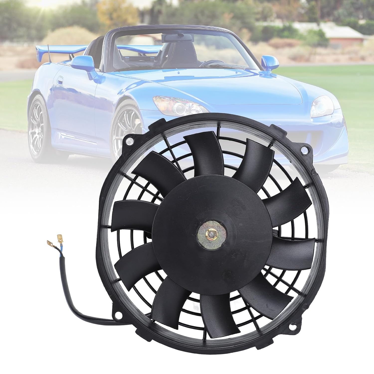 7 Inch Slim Electric Radiator Cooling Fan High Performance Universal Push Pull 12V 80W 10 Blades Engine Cooling Fan for Cars Trucks Suvs Metal ABS image number 5