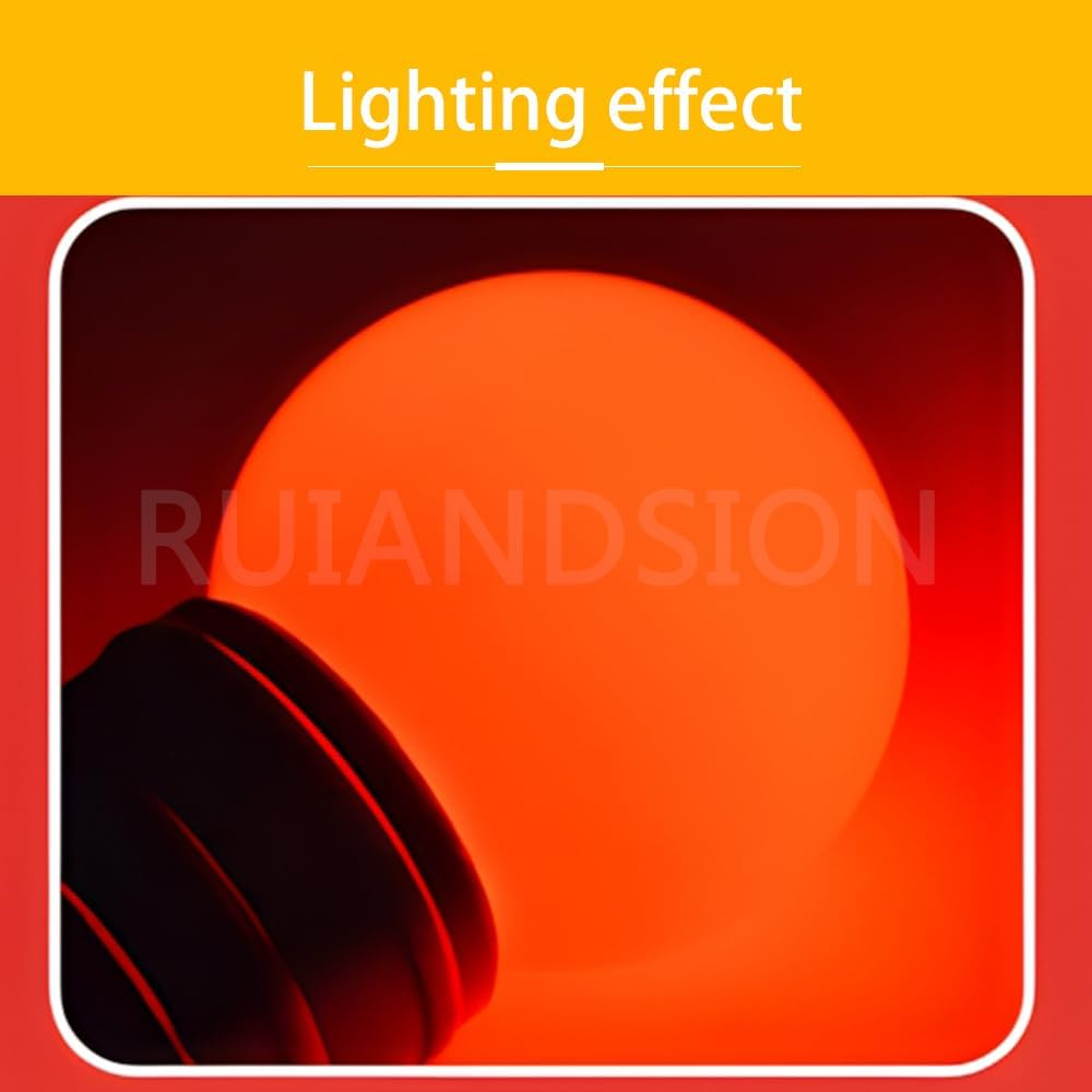 Ruiandsion E27 G45 1W Golf Ball LED Bulbs, Red Color Decorative Lights for Indoor Outdoor Christmas String, Wedding Party Decoration (Pack of 5) image number 3