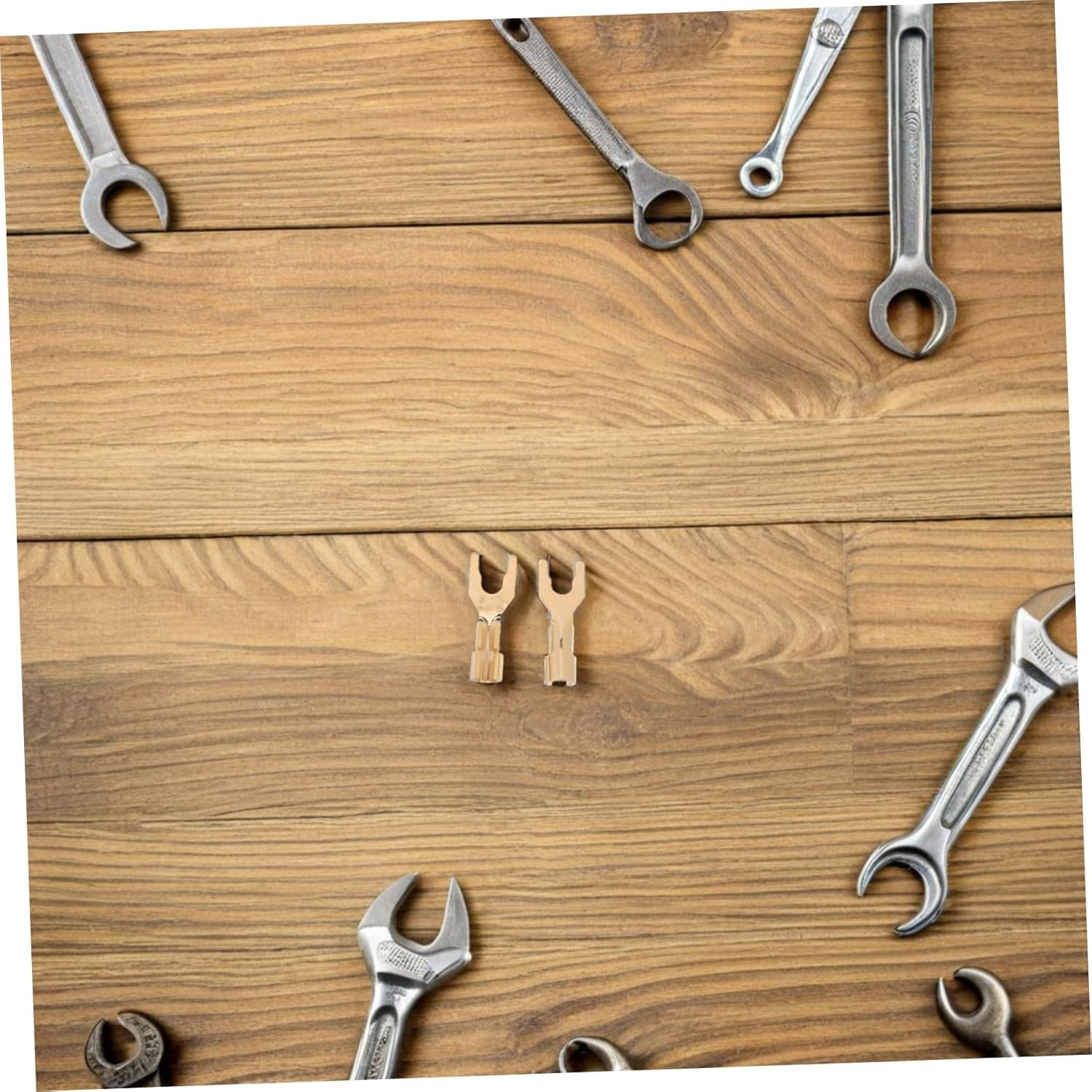 Toddmomy 2Pcs Speaker Connector Gold Plated Y Spade Plugs for Hifi Audio Amplifiers Home Theater Use Speaker Wire Cable image number 1