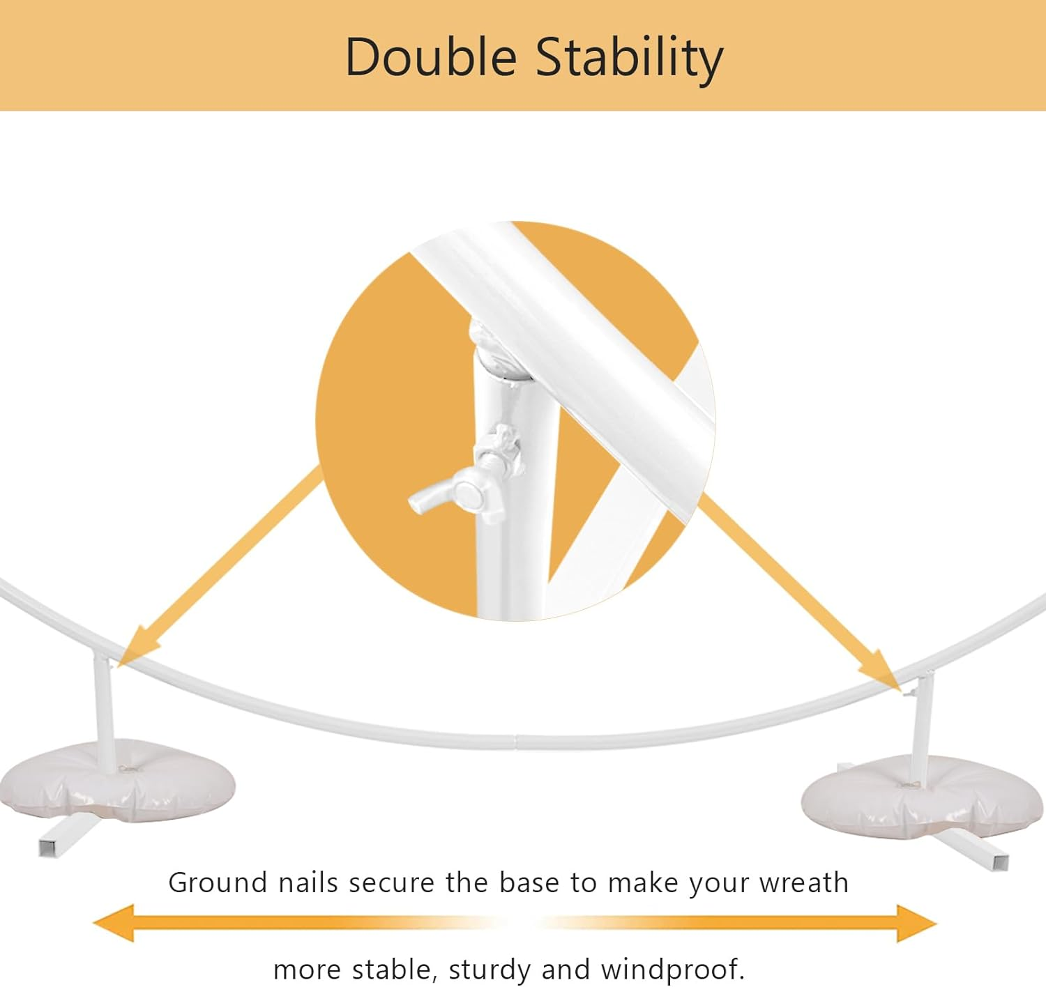 2M/ 6.6Ft round Backdrop Stand Stability & Durability Metal Balloon Arch Stand Circle Balloon Arch Kit White Garland Frame for Indoor and Outdoor Party Wedding Decorations image number 1