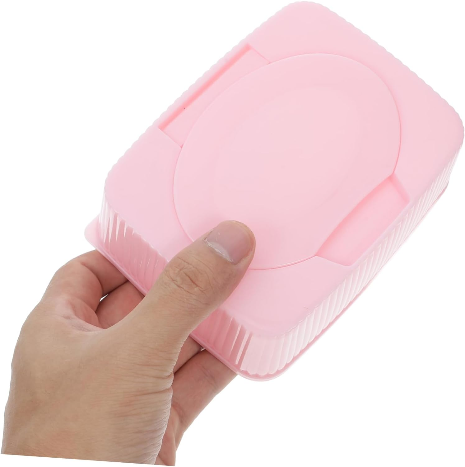 Baby Wipes Dispenser Flip Lid Dustproof Storage Box Portable Refillable Tissue Holder for Nursery Bathroom Travel Pink image number 6
