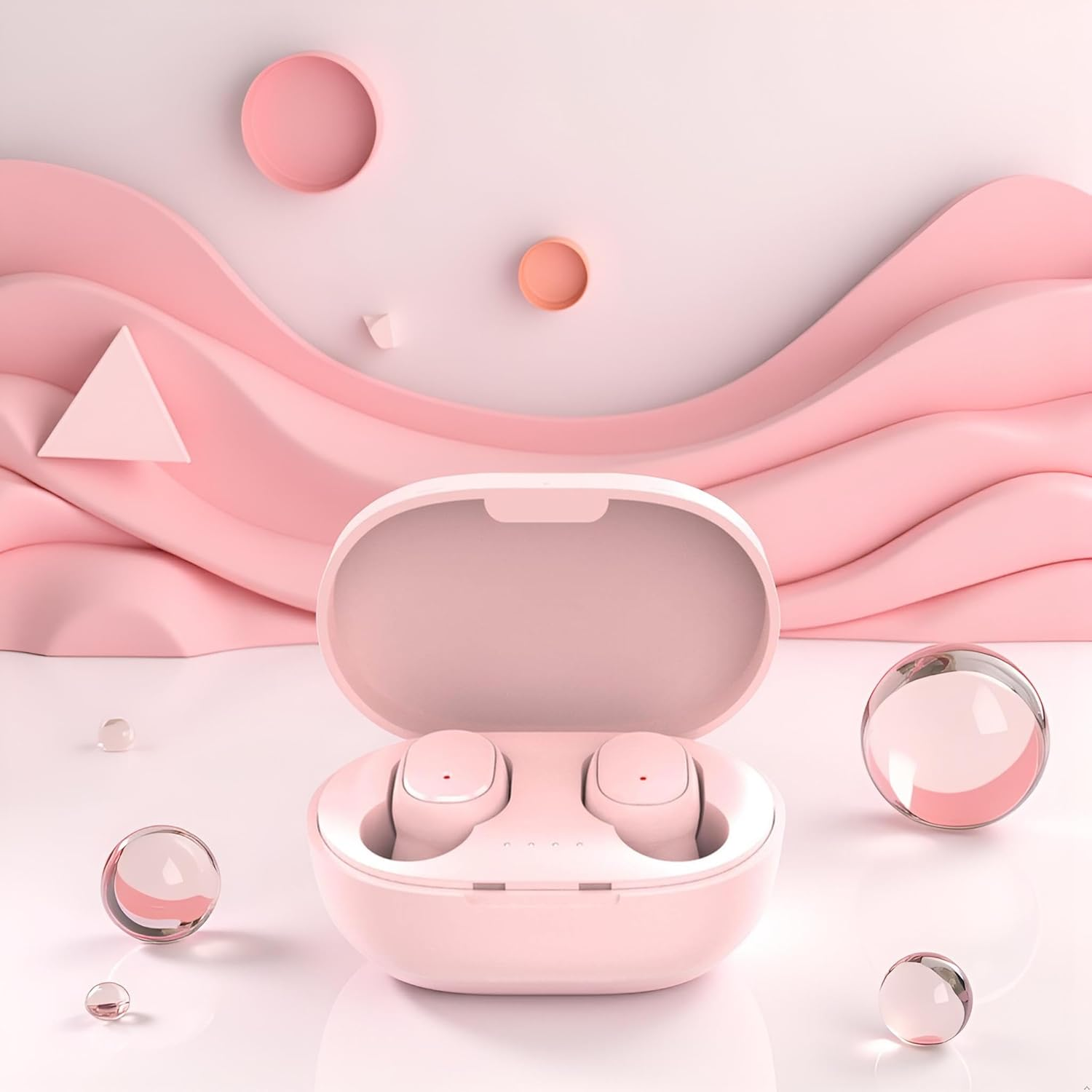 Opemg Pink Bluetooth Headphones - Wireless Earbuds - In-Ear Design Earphones - Ear Buds Headset, -Fi Sound Quality, CVC6.0 Noise Cancelling, for Bussiness Sport Travel image number 1