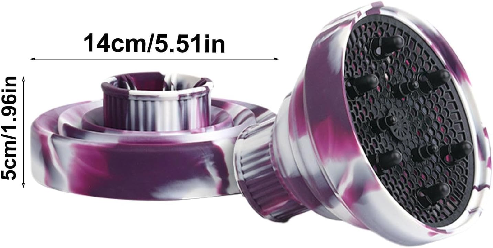 CARRORABI 2PCS Foldable Hair Dryer Diffuser - Silicone Adjustable Hair Diffuser, Hair Dryer Diffuser - Portable Hair Dryer Accessories Professional Diffuser Attachment for Travel image number 5