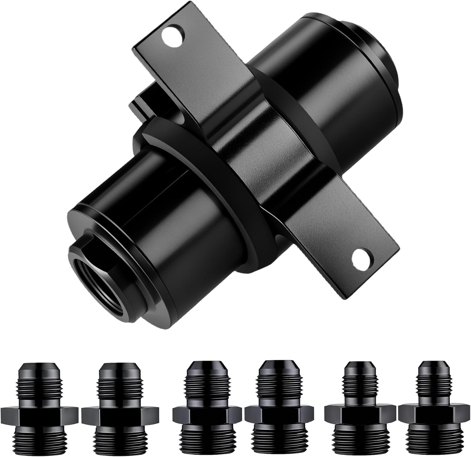EVIL ENERGY Inline Fuel Filter 10 Micron with 6AN 8AN 10AN Adapter&Bracket Clamp 50MM Universal image number 5