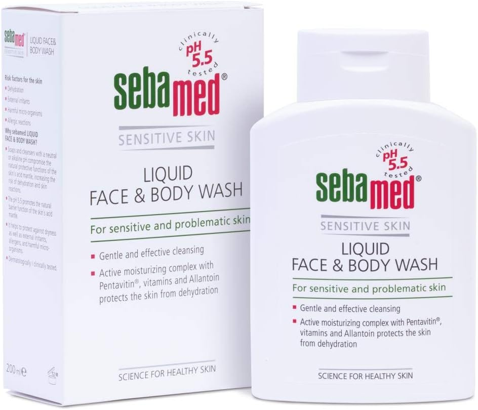 Sebamed Liquid Face & Body Wash 200Ml -Moisturising Protects the Skin from Dehydration