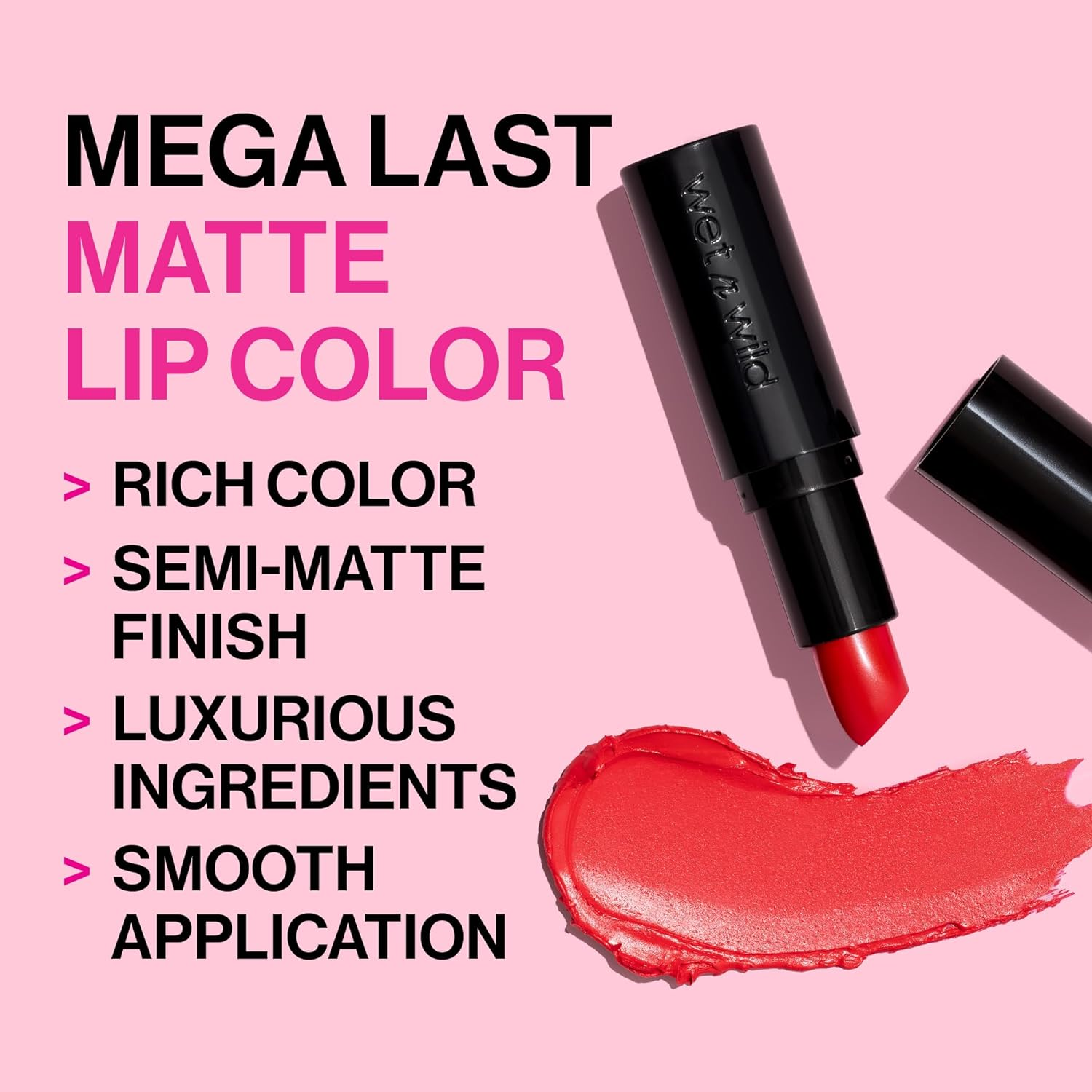 Wet N Wild Mega Last Matte Lip Color, Semi Matte Hyaluronic Acid Infused, Long Lasting Full Coverage for a Nourishing Pout, Cruelty-Free & Vegan - Cinnamon Spice - Cherry Bomb image number 6