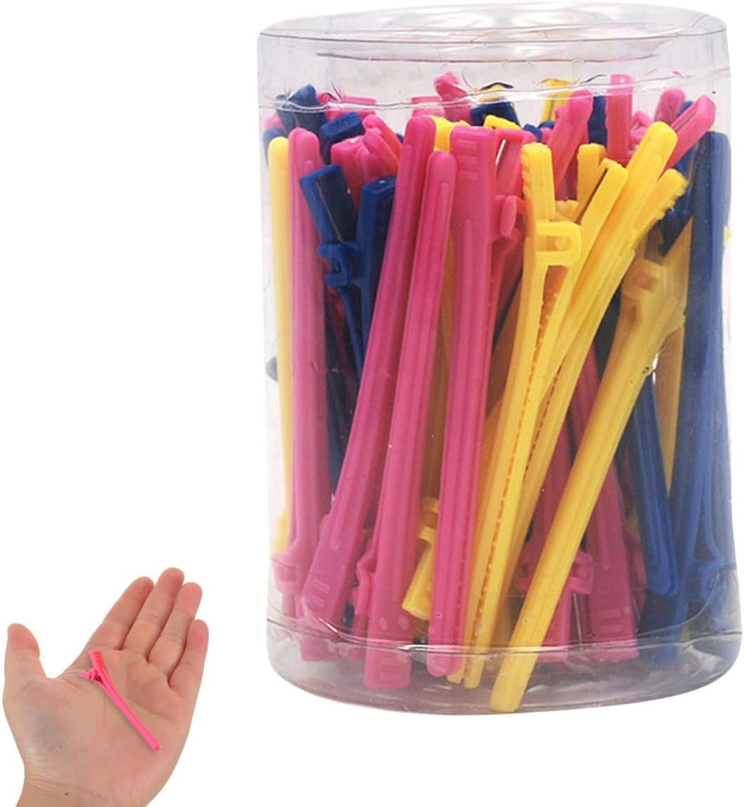 Healeved 50 Pcs Heavy Duty Plastic Hair Barrettes Hair Clips for Salon Styling Accessories
