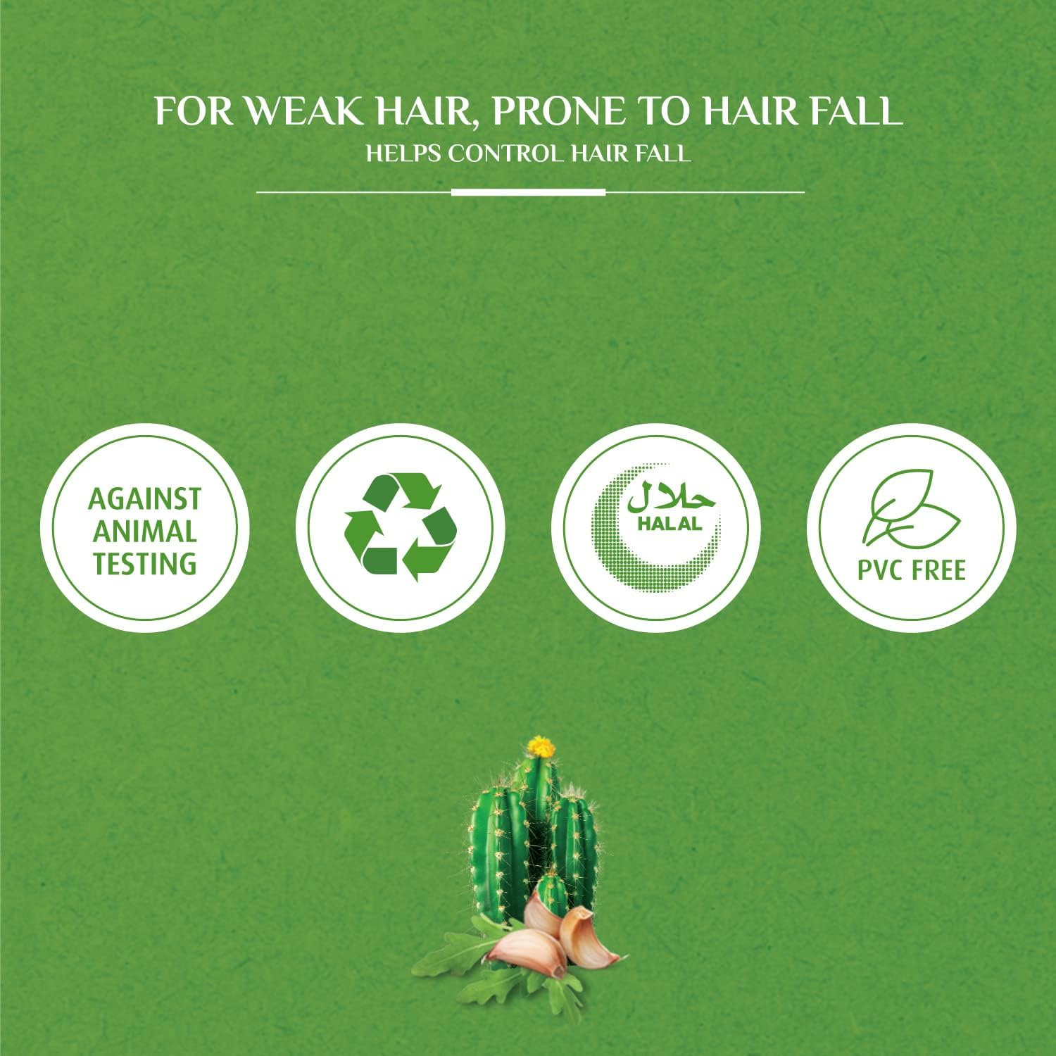 Vatika Naturals Hair Fall Control Shampoo & Conditioner (2X400Ml)| Enriched with Cactus & Gergir | for Weak Hair, Prone to Fall | Super Value Bundle Pack
