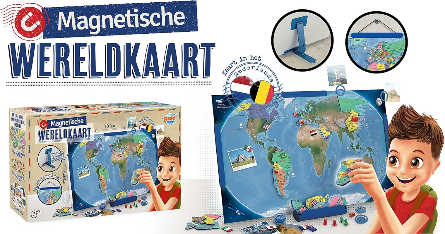 BUKI France 7346NL Magnetic World Map Dutch Version image number 5