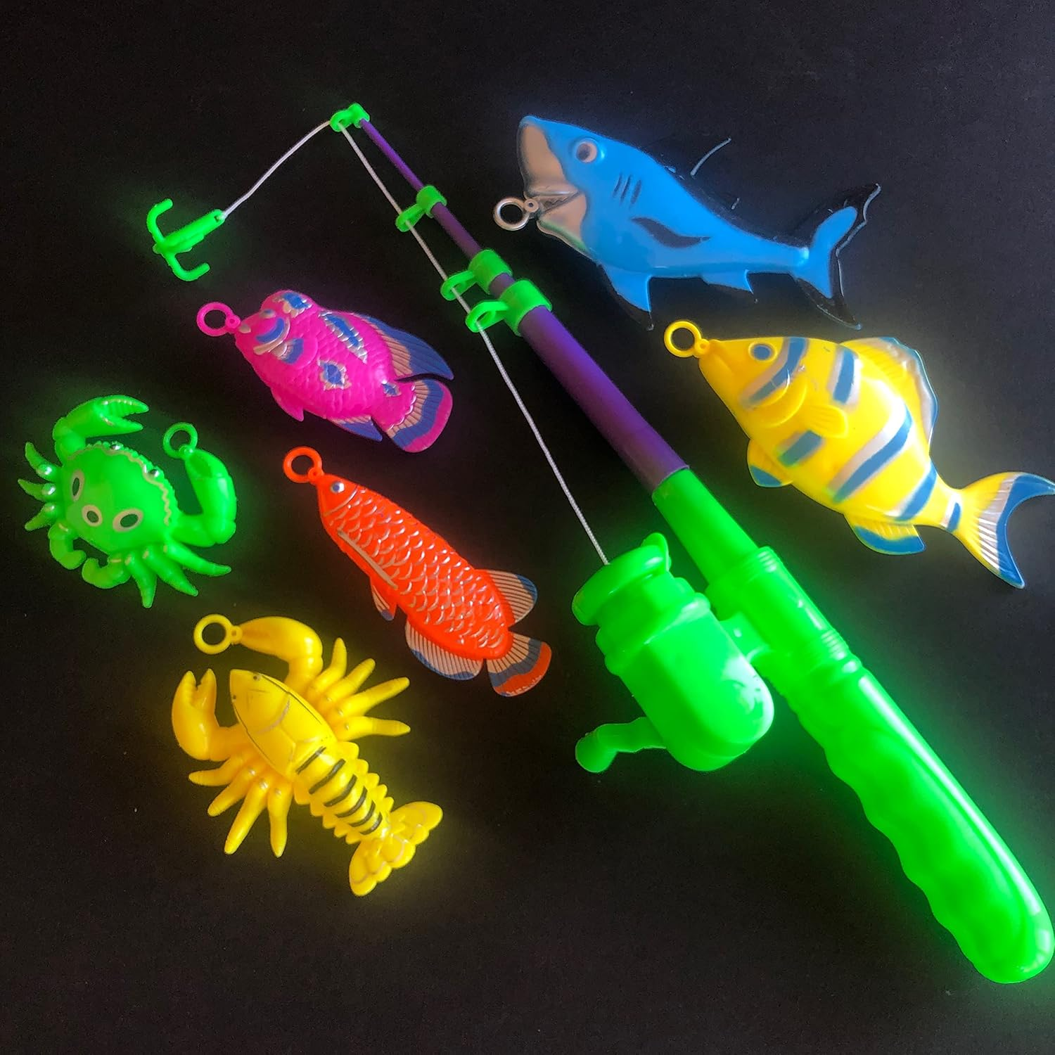 6Pc Hook a Fish Baby Bath Toy Game Hook a Duck Fishing Game for Baby Early Learning Toddlers image number 4