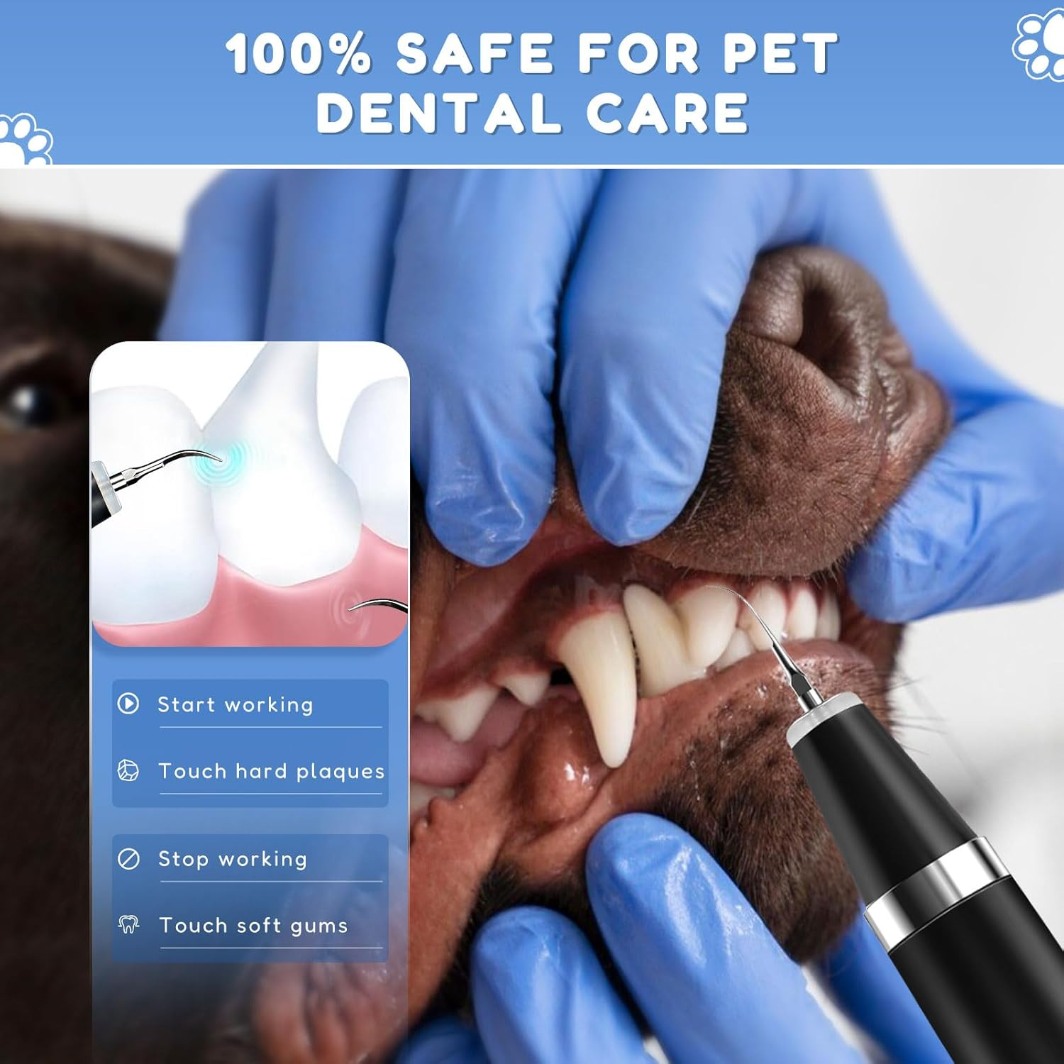 Ultrasonic Tartar Remover for Dogs and Cats, Pet Dental Cleaner, Dog Teeth Cleaning Set, Teeth Cleaning and Cleaning Kit, Fights Tartar, Bad Breath & Gum Disease image number 3