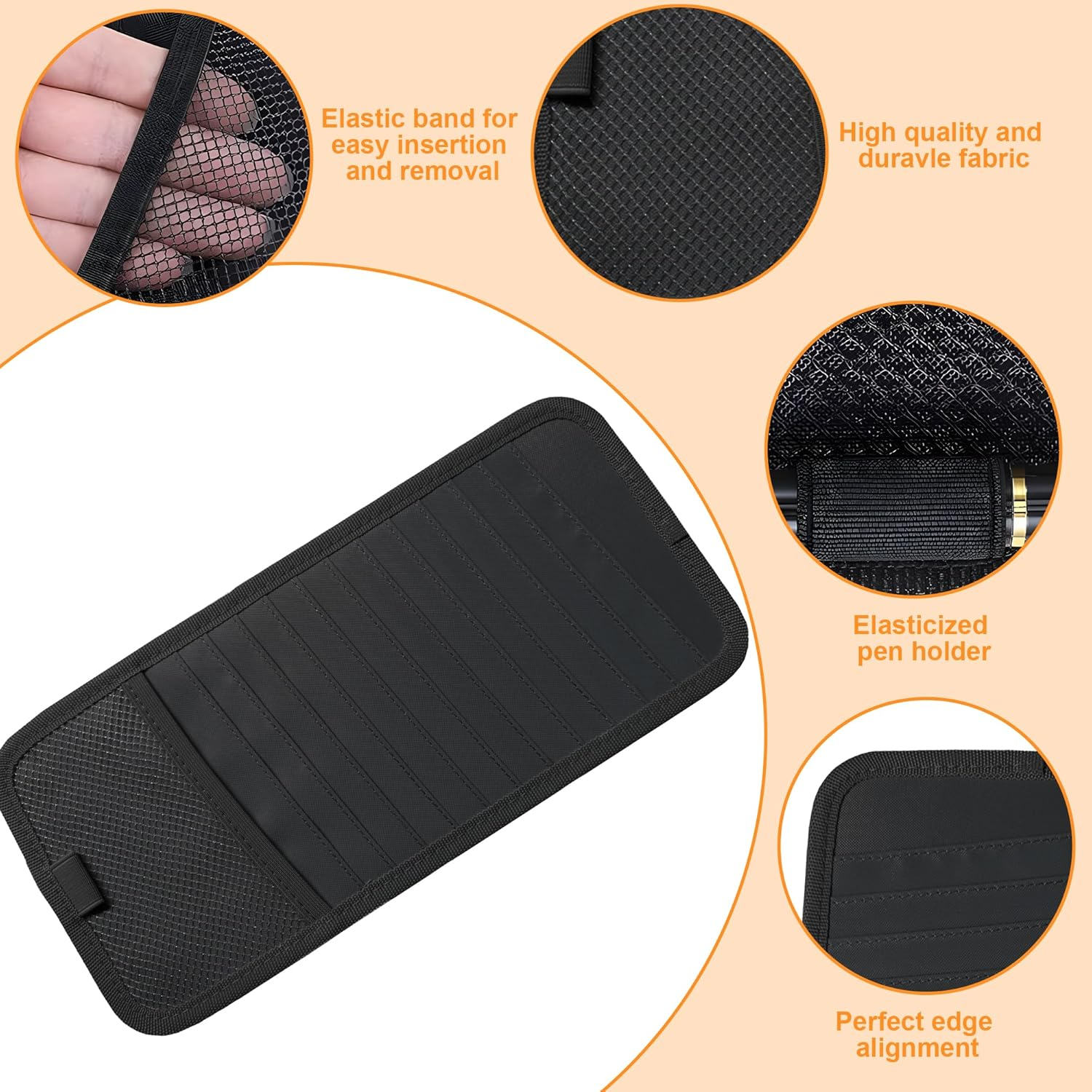 Large Capacity CD Case Holder for Car & Truck - Premium Durable CD Storage Organizer with 10 DVD Sleeves, Mesh Pocket for Drivers, Commuters & Road Trips image number 5