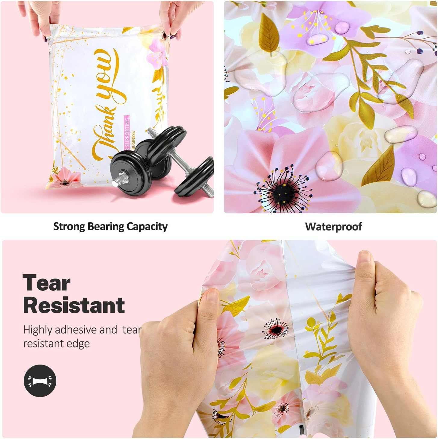 100 Pack Poly Mailers 10X13, Cute Packaging Envelope Mailers Polymailers Packaging for Small Business, Shipping Bags for Clothing Boutique Supplies with Self Seal Strip (Thank You) - Cow image number 3