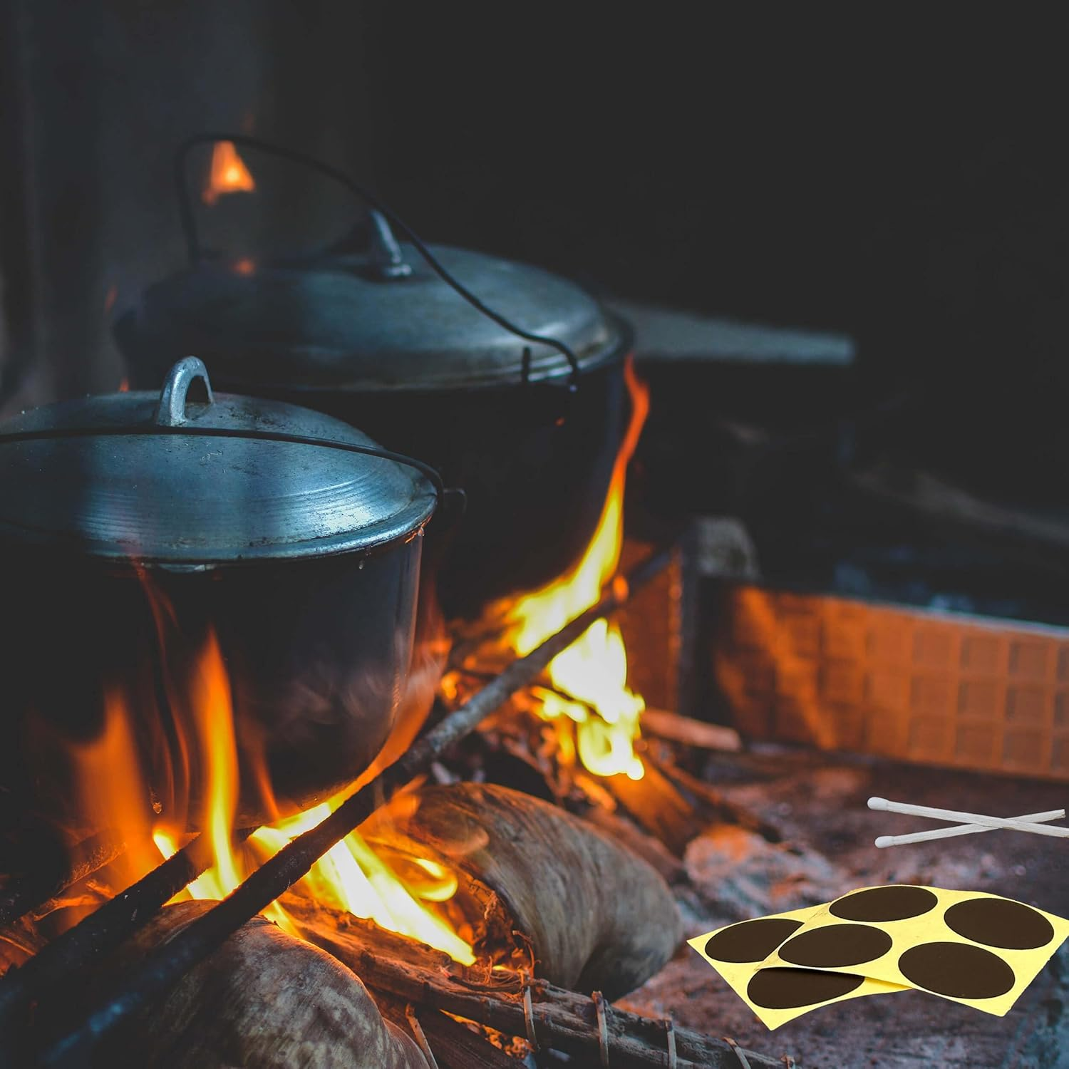 60Pcs Circle Match Striker Sticker, 24Mm Self Adhesive Match Striker Paper Black(Pack of 60) image number 3