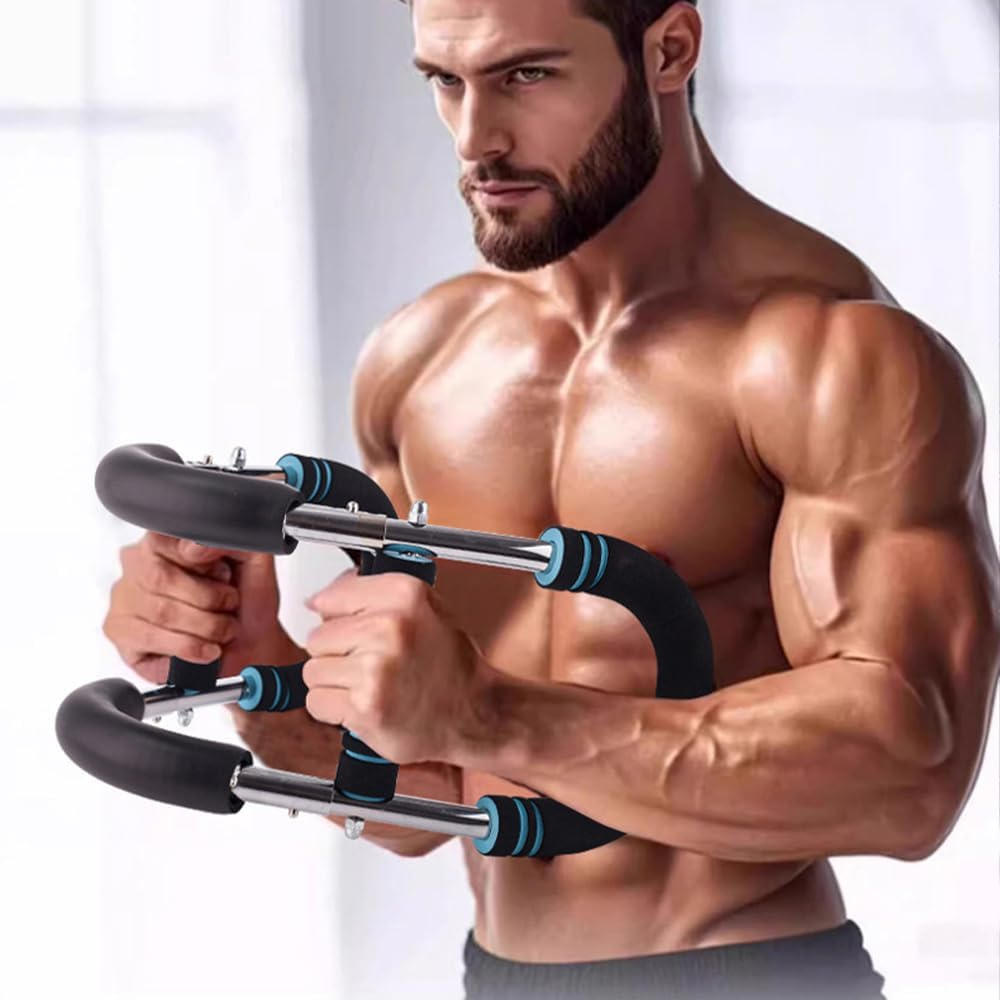 Twister Arm Trainer &ndash; Adjustable Spring Workout Bar for Chest, Arms, and Forearms &ndash; Upper Body Strength Training Equipment for Men & Women, Portable Home Gym Muscle Exerciser with Anti-Slip Handles image number 2