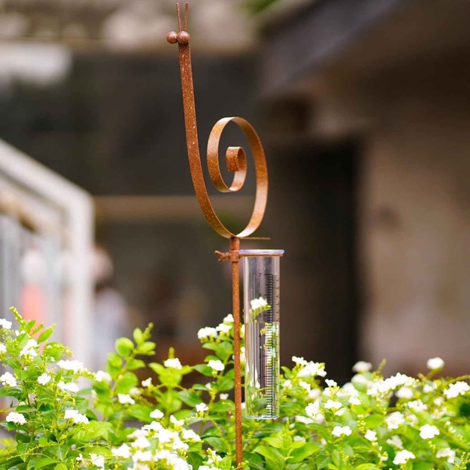 Decorative Raingauge &ndash; Snail Shape Garden Stake, Rustproof Rainmeter | Outdoor Yard Raingauge, Fun Decorative Stake for Balcony Patio Lawn Flower Bed Garden Plant Water Measurement image number 5