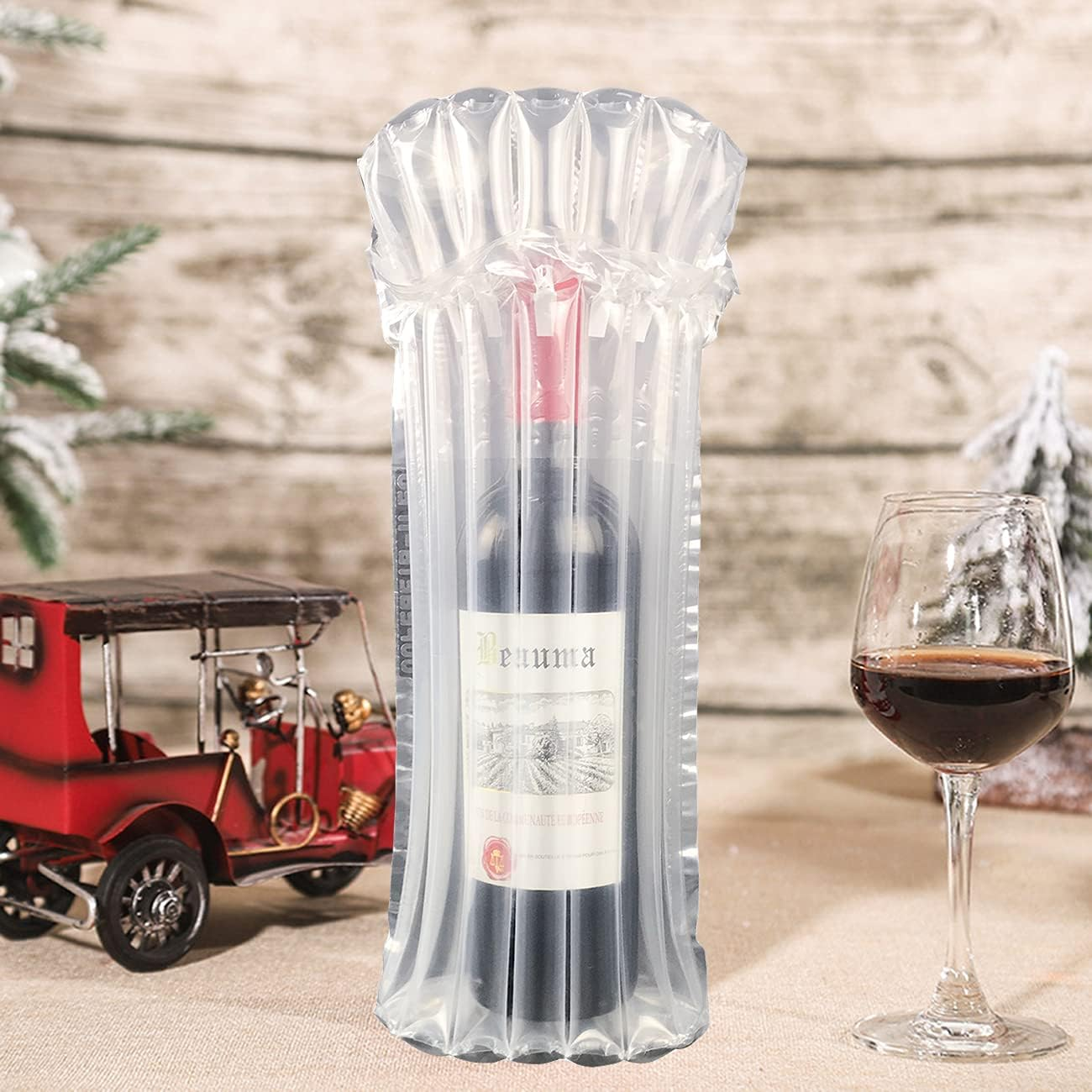 20 Pack Wine Bottle Protector Bags, Inflatable Air Column Cushion Bags with Pump for Safe Transportation image number 5