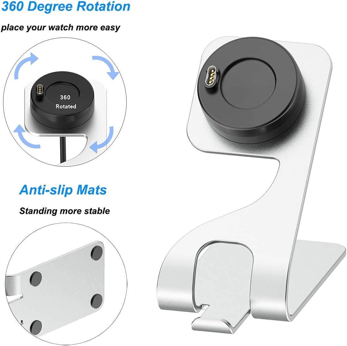 Charger for Garmin Watch Fenix 8 7 7S 7X 6 6S 6X 5 5S 5X Plus, Forerunner 965 955 945 745 255 245 165 55 45, Approach S10 S12 S40 S42 S60 S62 S70, Vivoactive 3/4/4S 5, Instinct 2 2S 2X, Venu 2 2S 3 image number 4