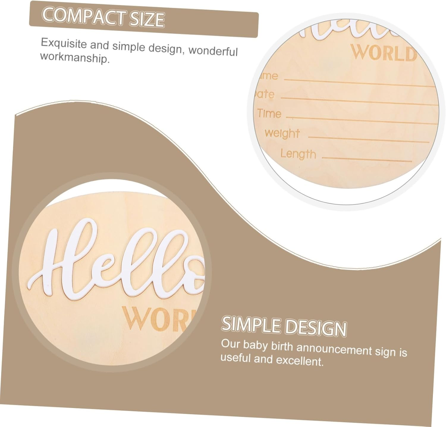 Minkissy Wooden Newborn Name Sign Birth Announcement Sign for Hospital for Boy Girl image number 6