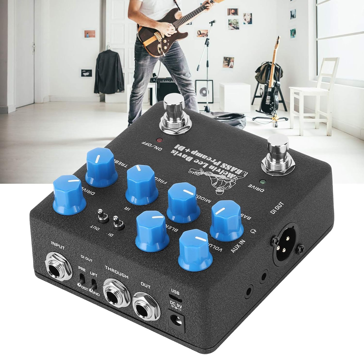 Bass Preamp, Bass Effect, DI Box Effect Pedal, NUX NBP‑5 Electric Bass Preamp+Di Box Effect Pedal Metal Musical Instrument Supplies image number 2