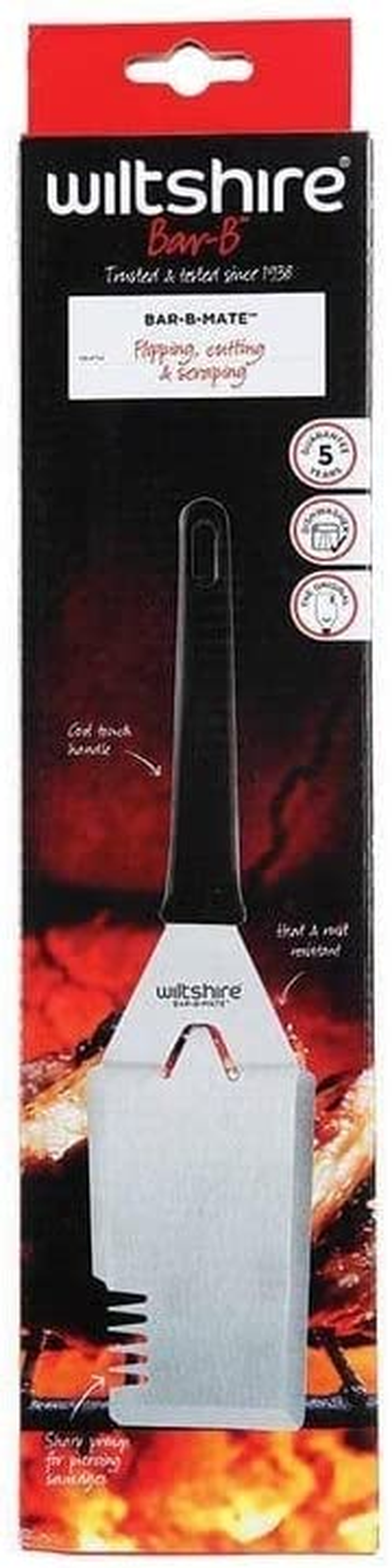 Wiltshire Bar-B Mate Silver &ndash; All-In-One BBQ Tool for Lifting, Slicing, Piercing and Scraping &ndash; Heat and Rust Resistant &ndash; Comfortable Handle &ndash; BBQ Accessory image number 1