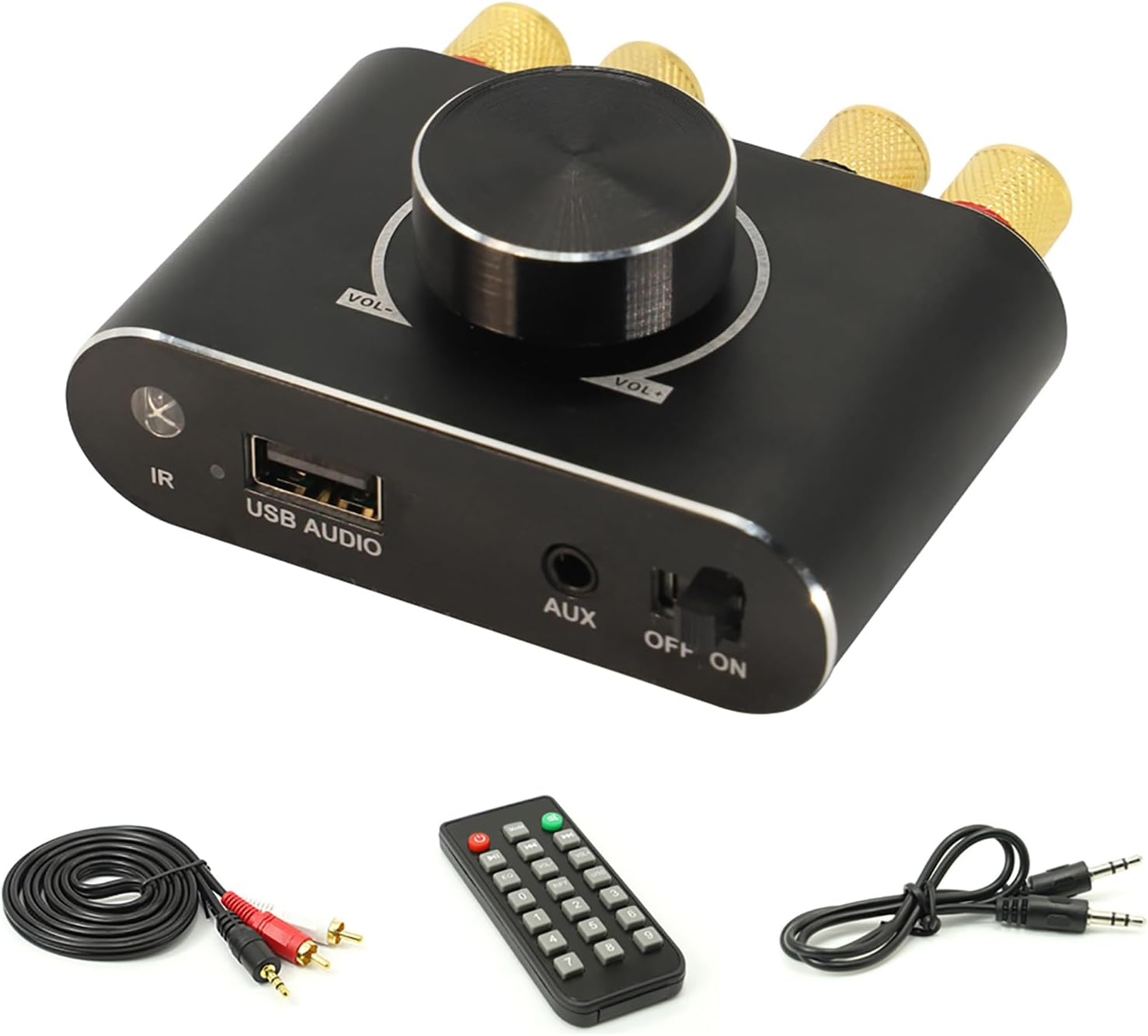 BT Audio Amplifier Premium Aluminum Alloy Oxidation Process Knob Control for Home Entertainment Black (Black) image number 5